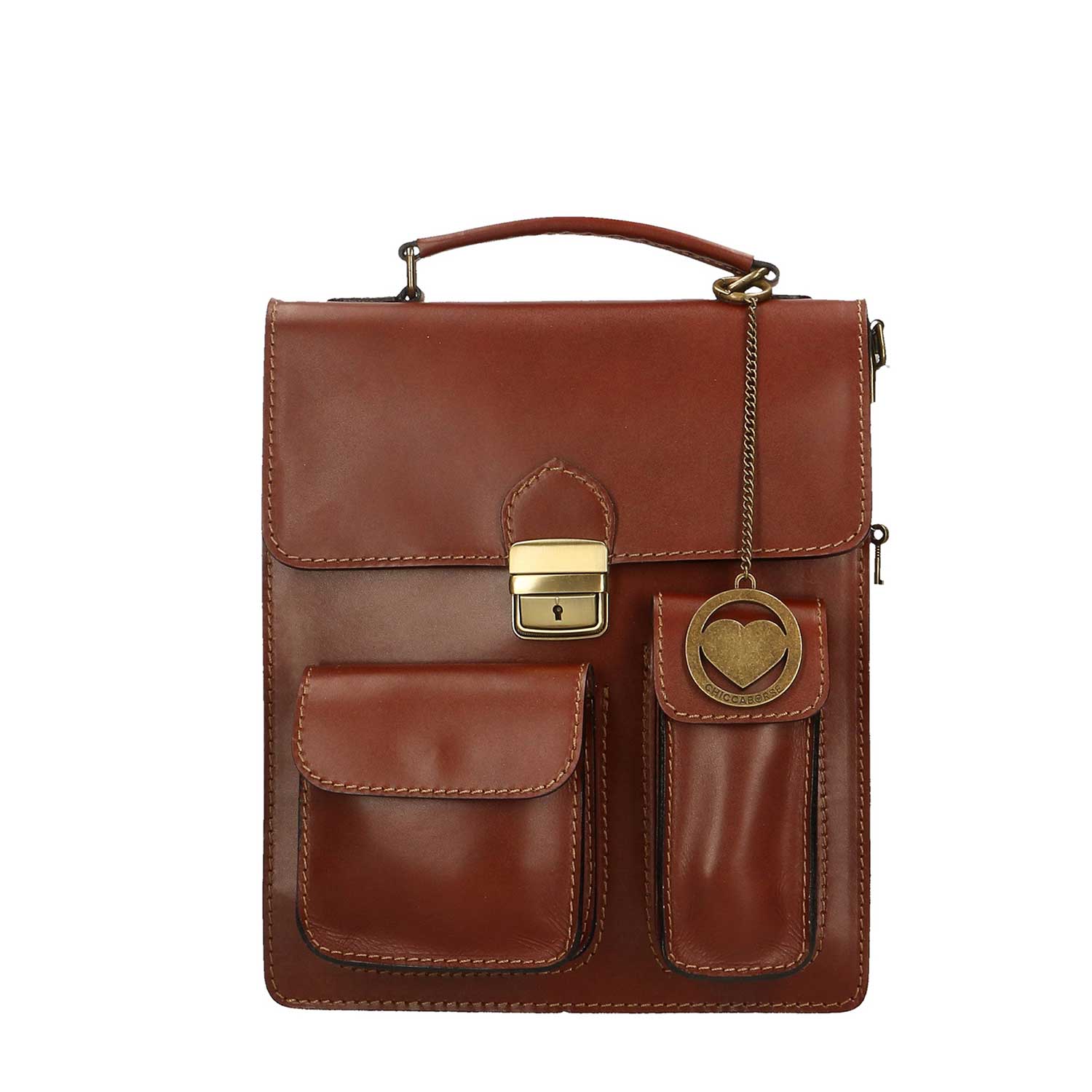 Work bag, men's leather pouch - 27x32x10 cm - 7013