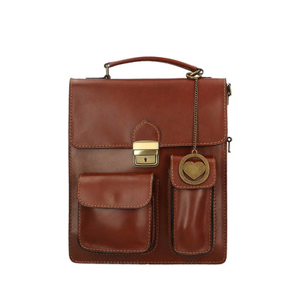 Work bag, men's leather pouch - 27x32x10 cm - 7013