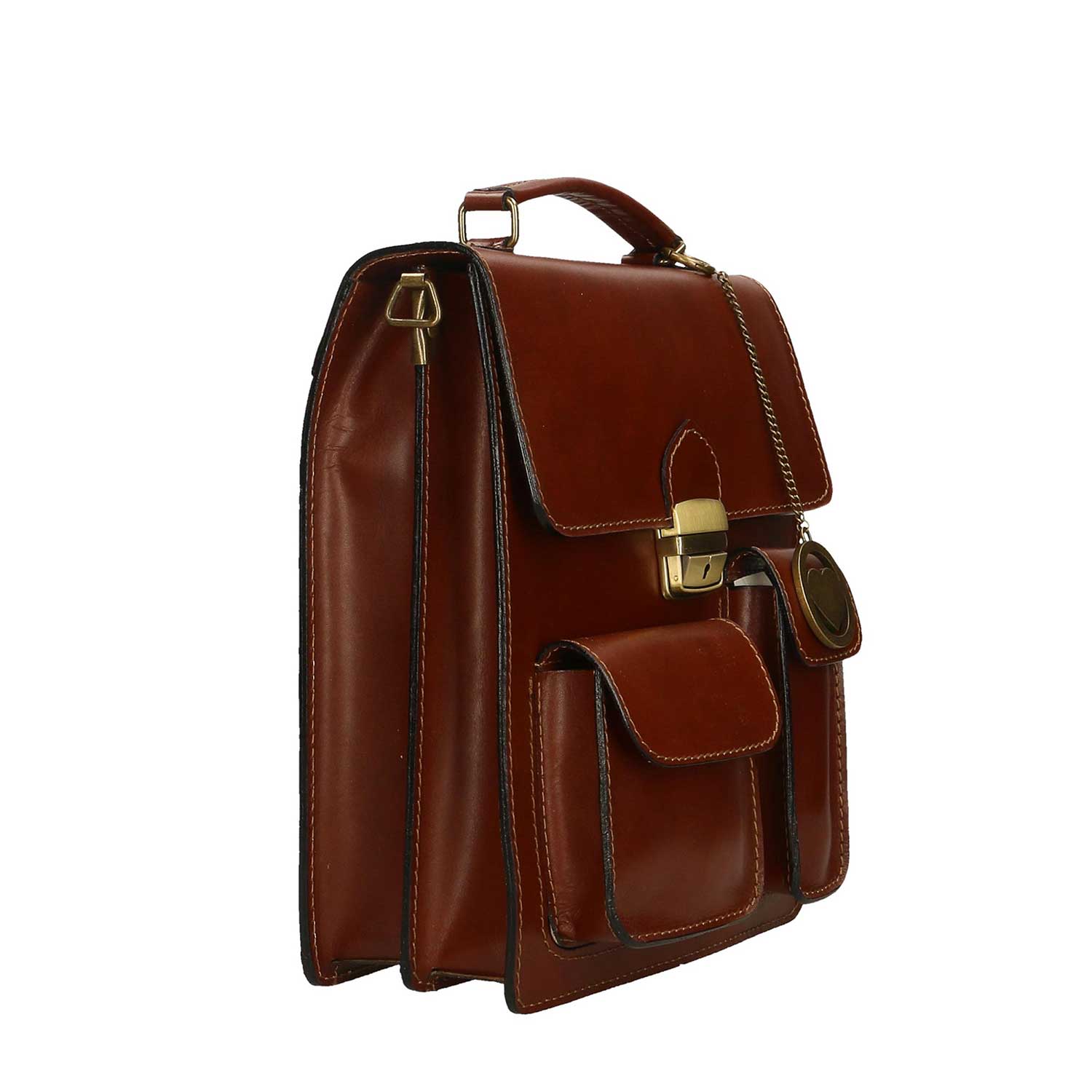 Work bag, men's leather pouch - 27x32x10 cm - 7013