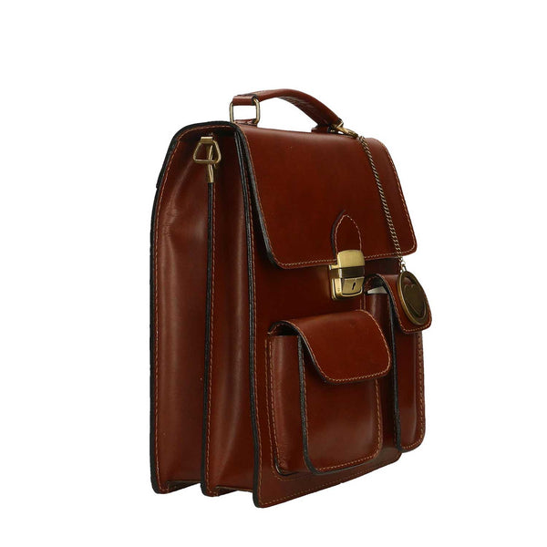 Work bag, men's leather pouch - 27x32x10 cm - 7013