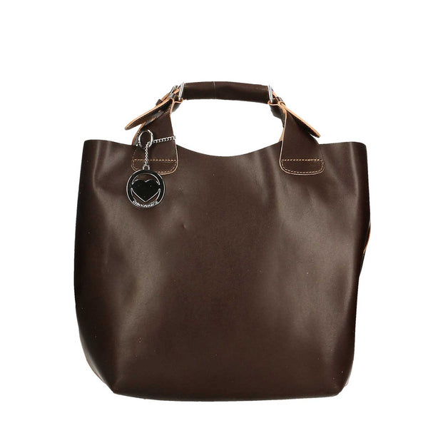 Large Leather Shoulder Bag for Women - 44x30x13 cm - 9007