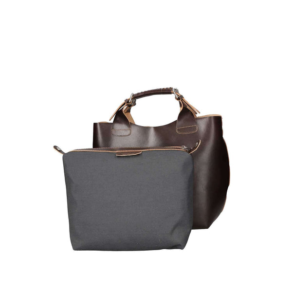 Large Leather Shoulder Bag for Women - 44x30x13 cm - 9007