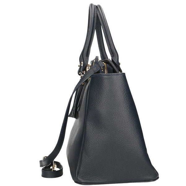 Large Women's Handbag with Leather Pendant - 80048