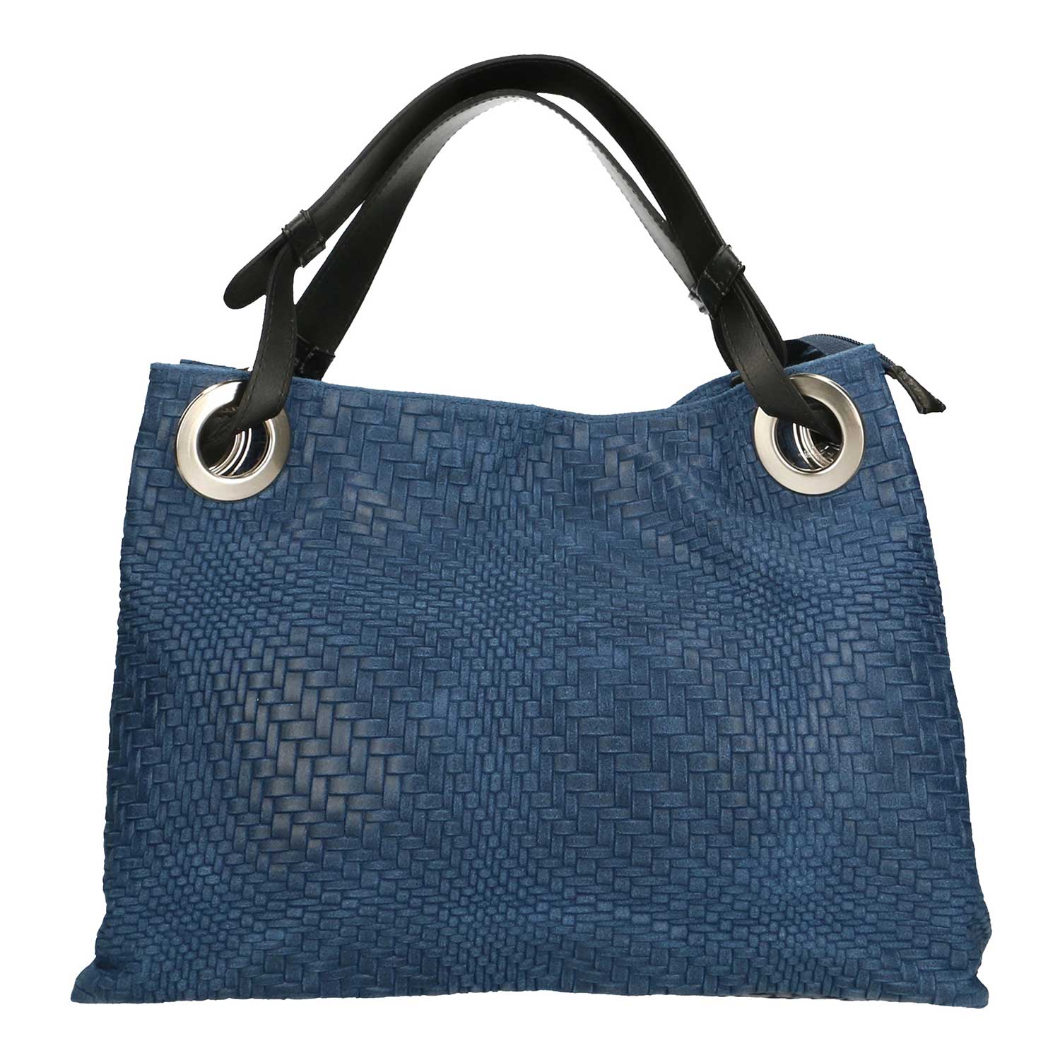 Women's Handbag with Woven Leather Print – 38x28x10 Cm - 80059