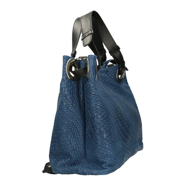 Women's Handbag with Woven Leather Print – 38x28x10 Cm - 80059