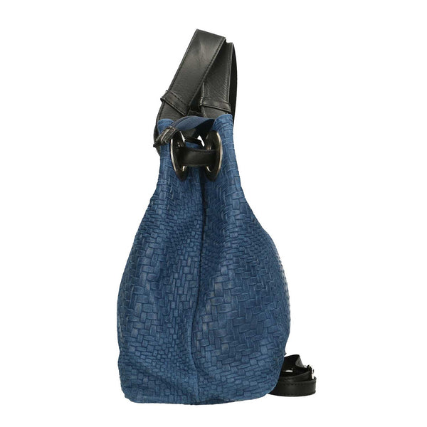 Women's Handbag with Woven Leather Print – 38x28x10 Cm - 80059