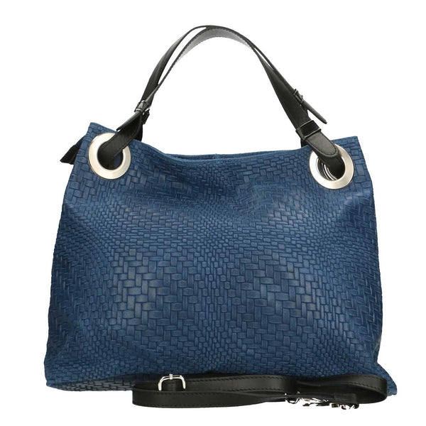 Women's Handbag with Woven Leather Print – 38x28x10 Cm - 80059