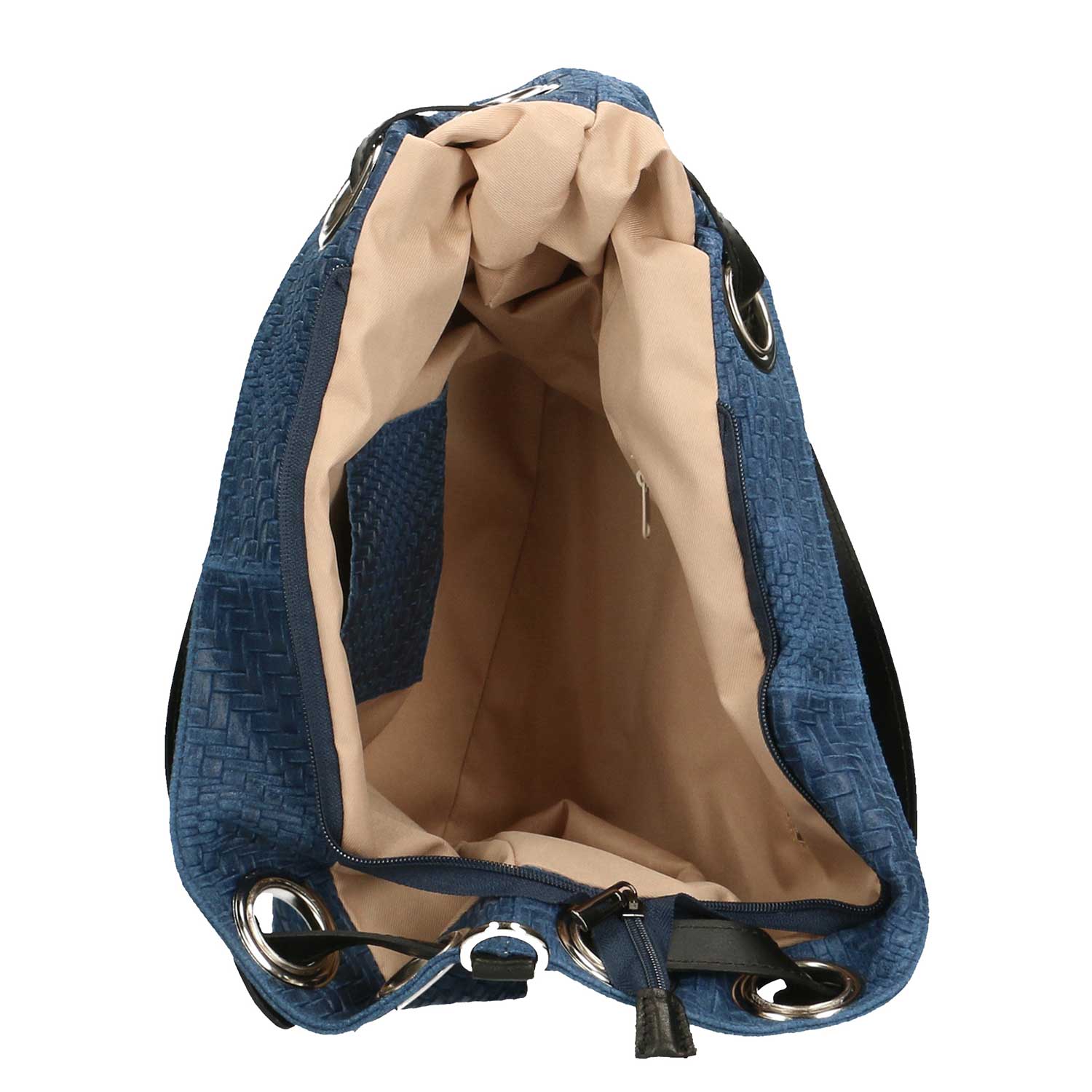 Women's Handbag with Woven Leather Print – 38x28x10 Cm - 80059