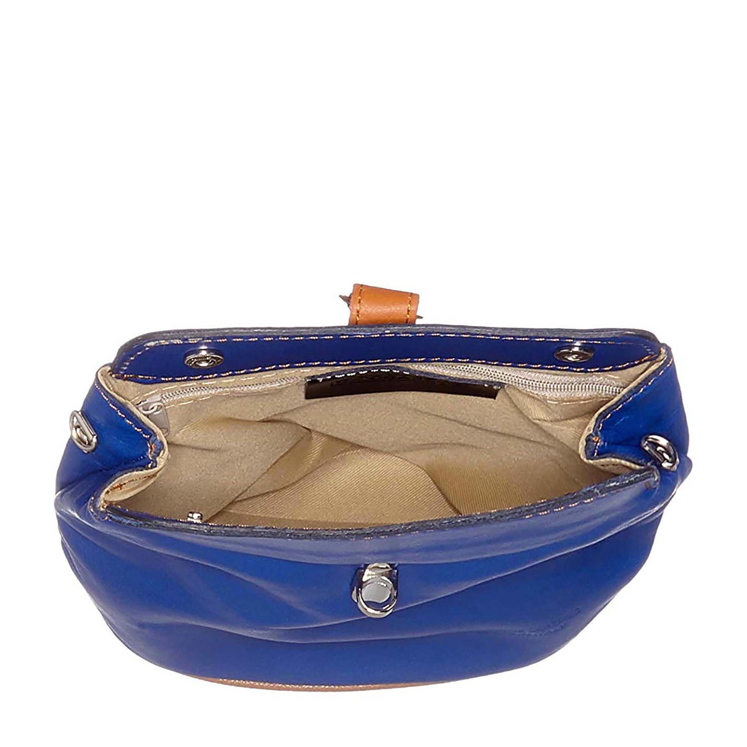 Borsa a spalla da donna in pelle genuina. Made in Italy. 21x20x10 Cm - 3322.