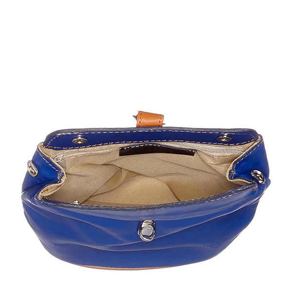 Borsa a spalla da donna in pelle genuina. Made in Italy. 21x20x10 Cm - 3322.