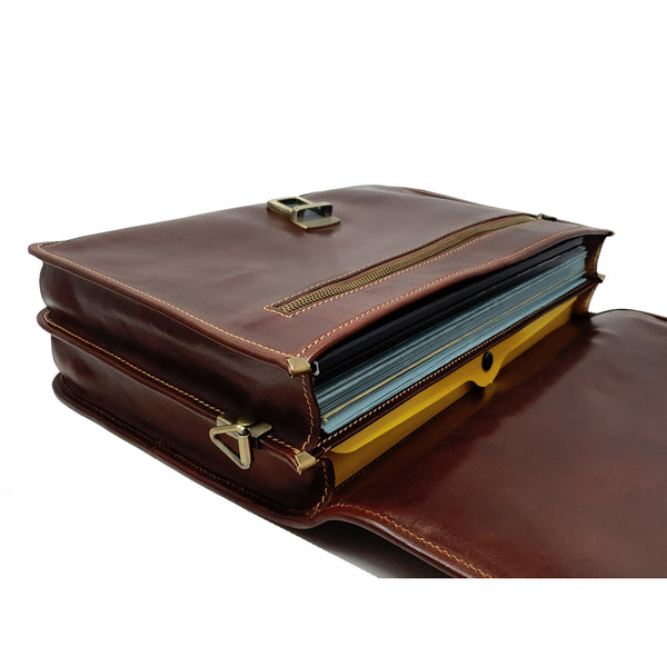 Leather Briefcase Document Holder for Men - 39x29x10 Cm - G224