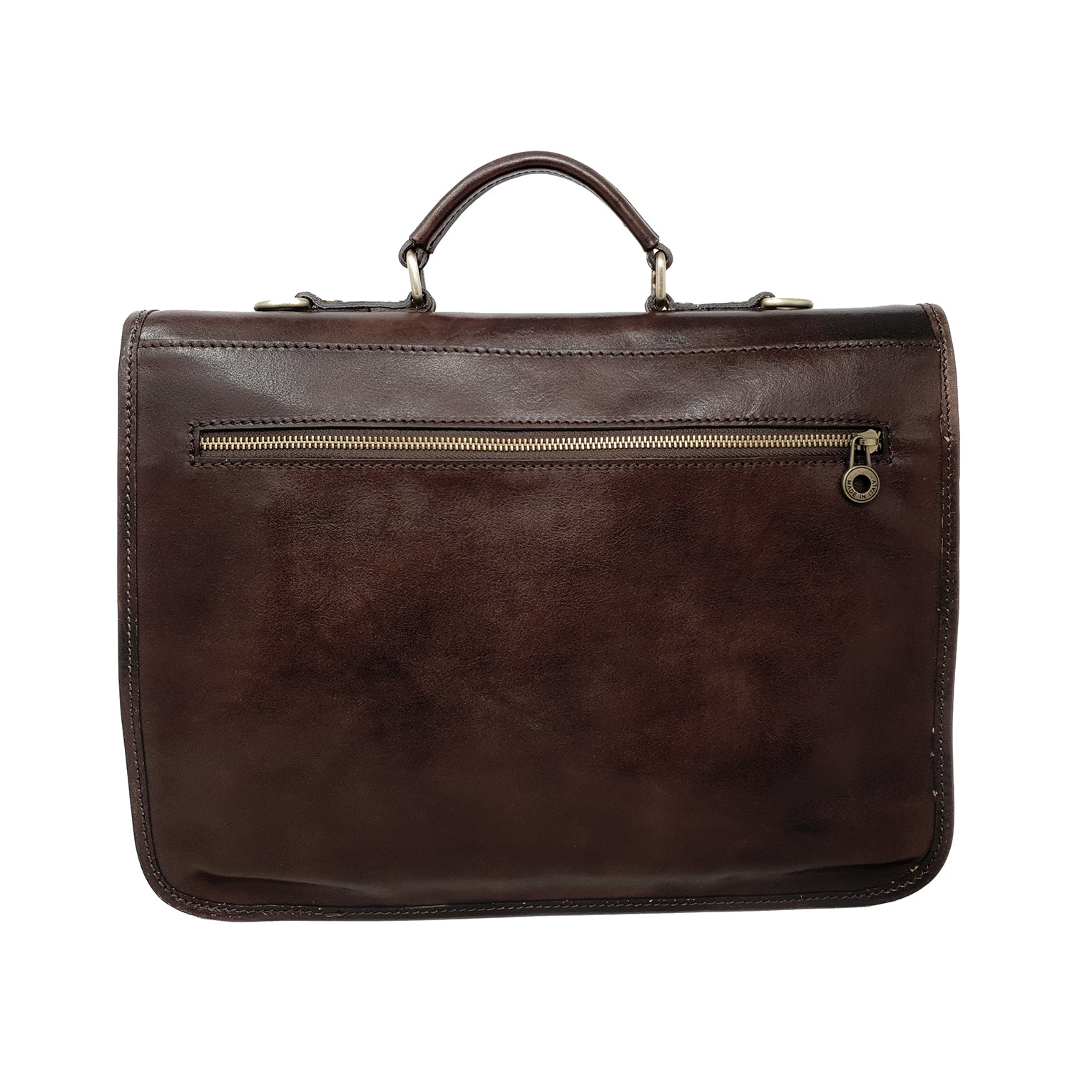 Borsa da lavoro, cartella, portadocumenti per uomini, con tracolla in pelle - 40x28x10 cm - G225