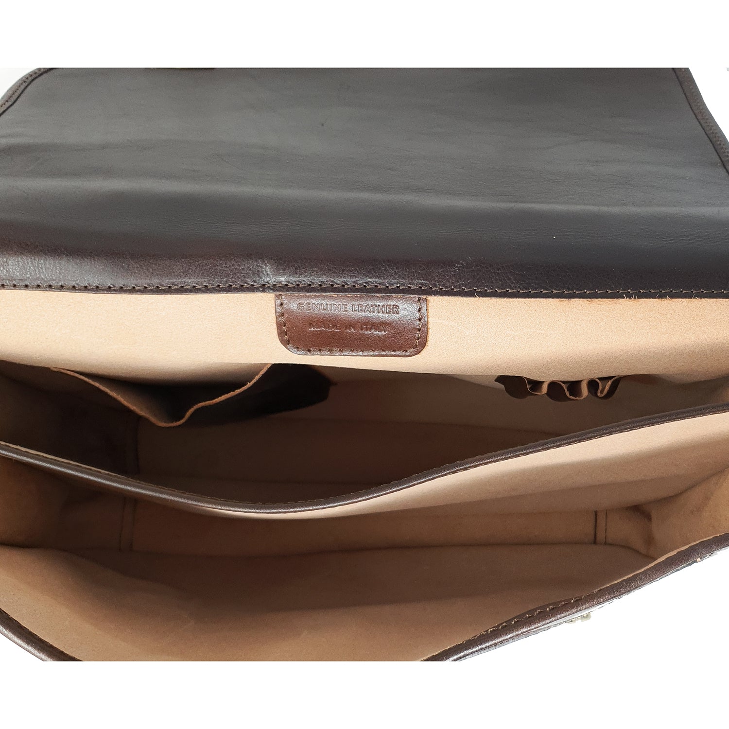 Borsa da lavoro, cartella, portadocumenti per uomini, con tracolla in pelle - 40x28x10 cm - G225