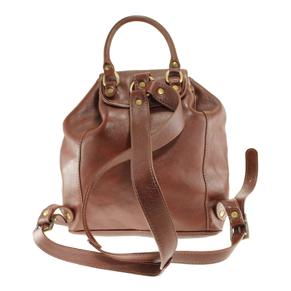 Unisex Leather Backpack Made in Italy - 27x30x13 Cm - 9126