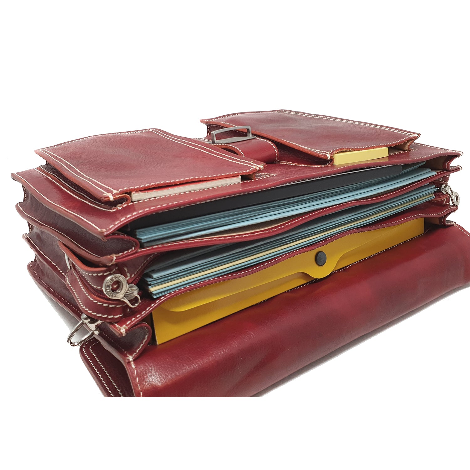 Grande Borsa da Lavoro Cartella Portadocumenti per Uomini in Pelle - 43x30x11 Cm - G1010