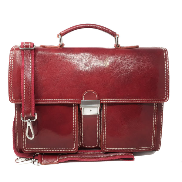 Grande Borsa da Lavoro Cartella Portadocumenti per Uomini in Pelle - 43x30x11 Cm - G1010