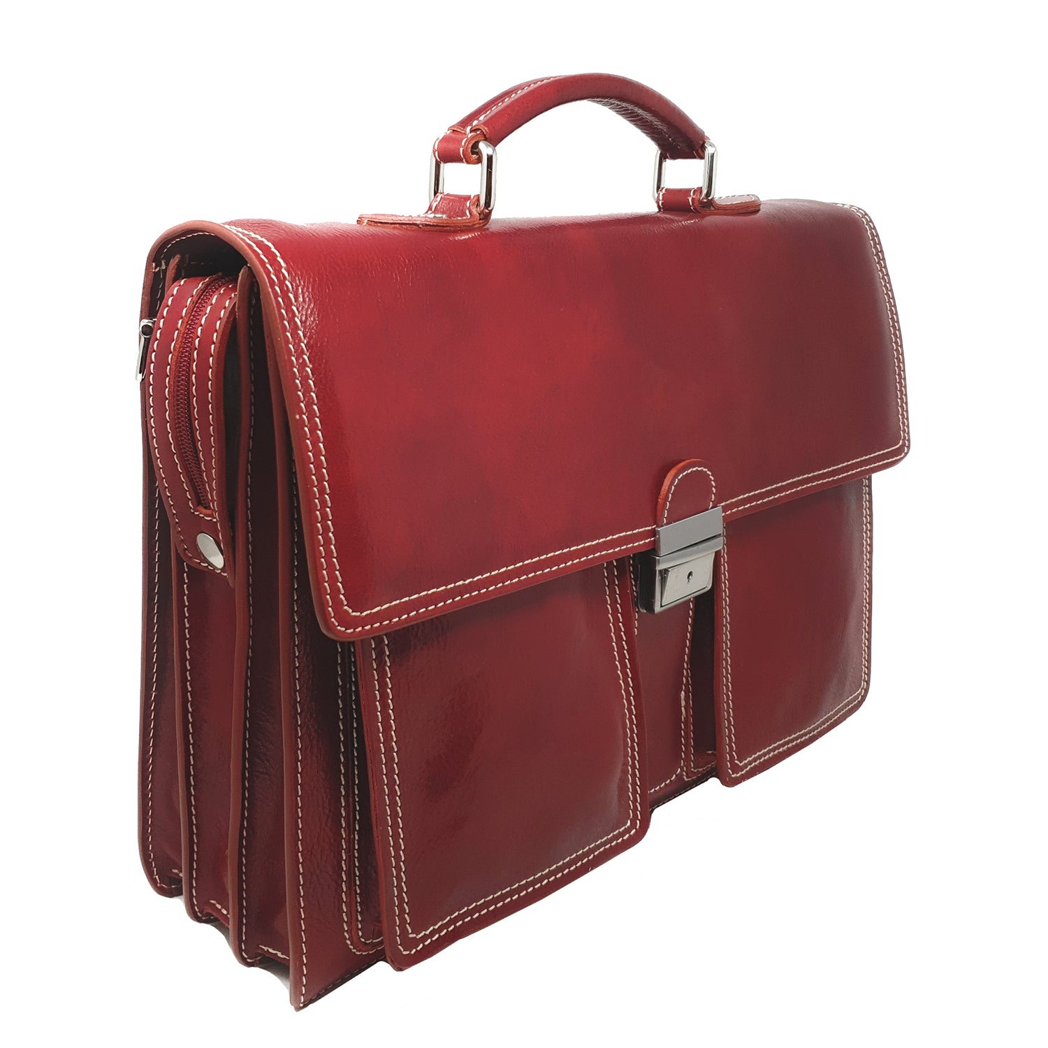 Grande Borsa da Lavoro Cartella Portadocumenti per Uomini in Pelle - 43x30x11 Cm - G1010