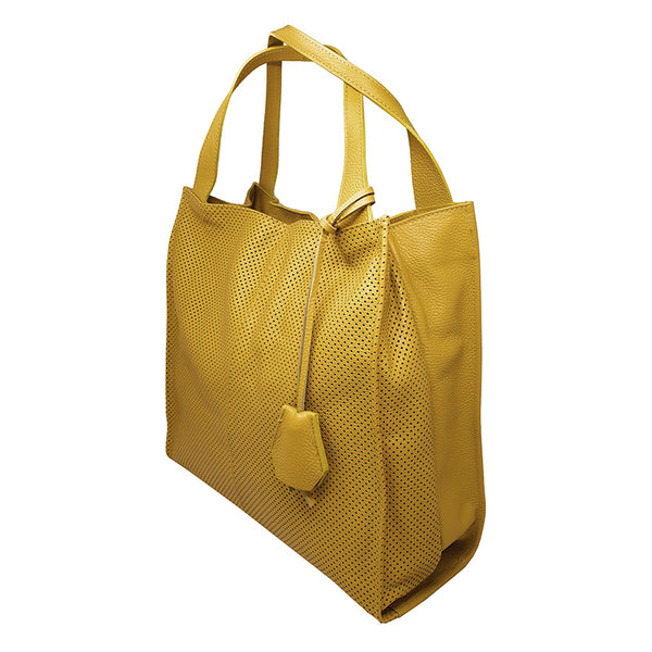 Women's Hand Shopper Bag Perforated Leather - K005