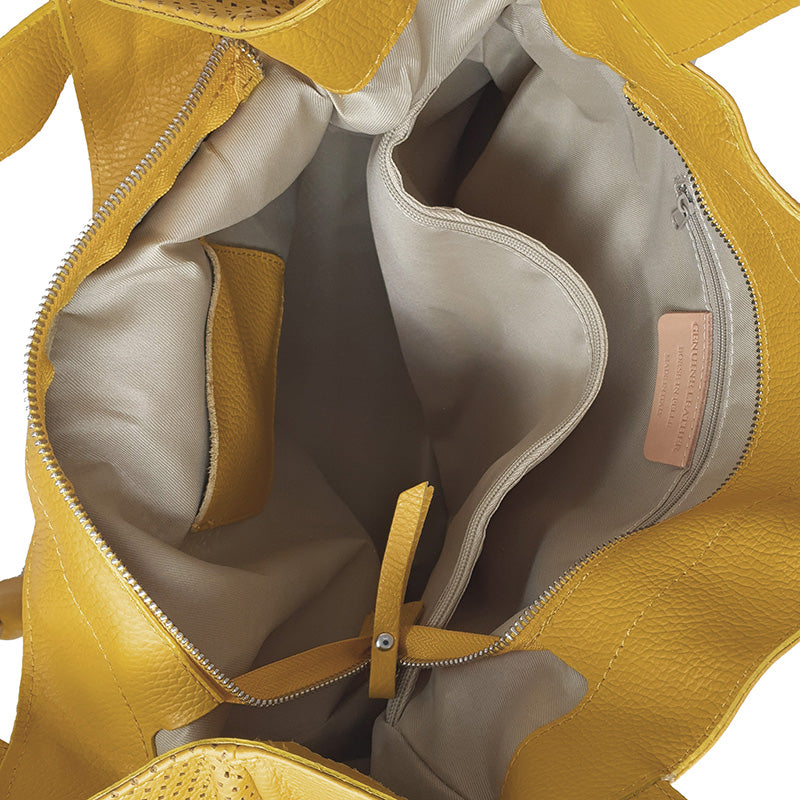 Women's Hand Shopper Bag Perforated Leather - K005