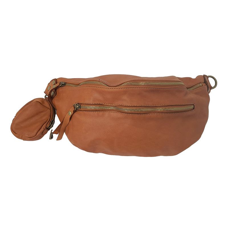 Unisex Soft Leather Vintage Style Crossbody Bag - 36x18x11 Cm - K013