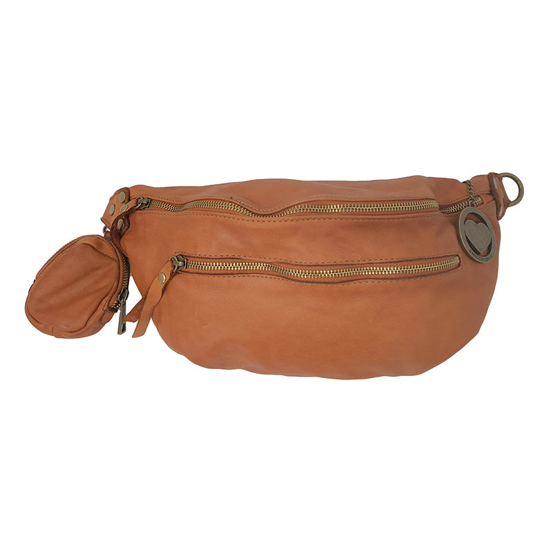 Unisex Soft Leather Vintage Style Crossbody Bag - 36x18x11 Cm - K013