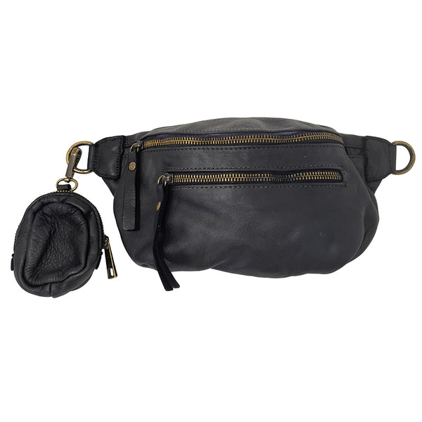 Piccola Borsa a Tracolla Unisex in Pelle Morbida Stile Vintage - 24x12x8 Cm - K014