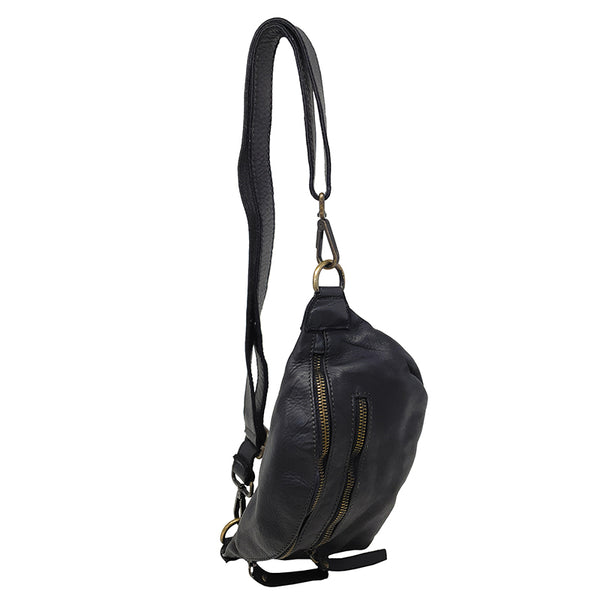 Small Unisex Soft Leather Vintage Style Crossbody Bag - 24x12x8 Cm - K014