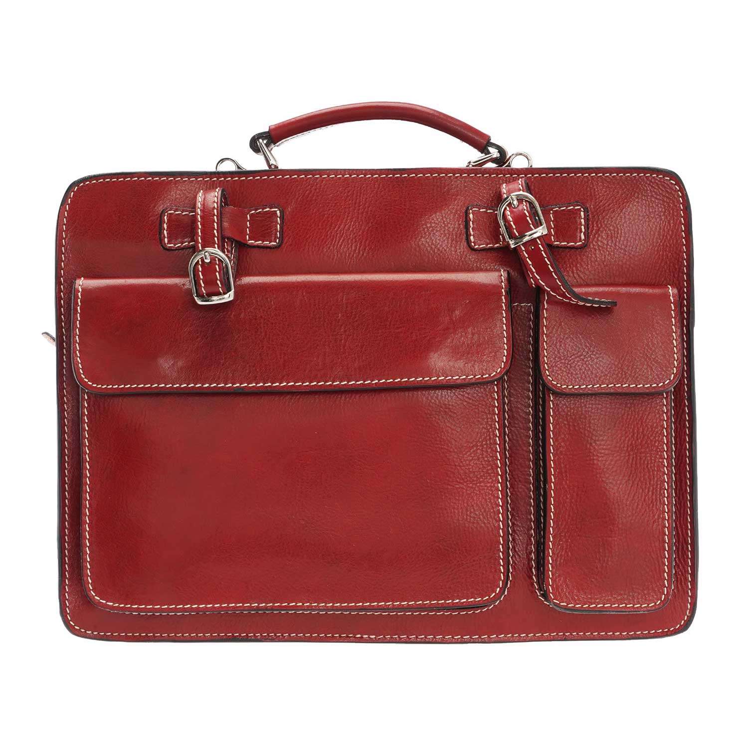 Large Unisex Leather Handbag - 37 x 26 x 9 Cm - 214