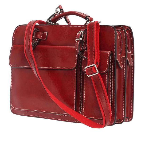 Large Unisex Leather Handbag - 37 x 26 x 9 Cm - 214