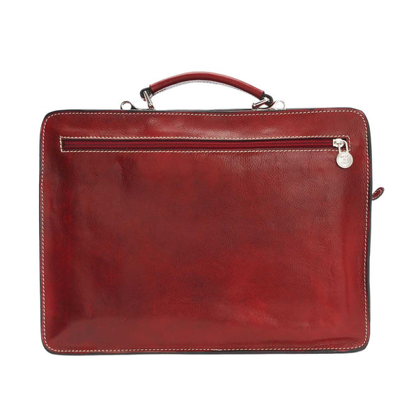 Large Unisex Leather Handbag - 37 x 26 x 9 Cm - 214