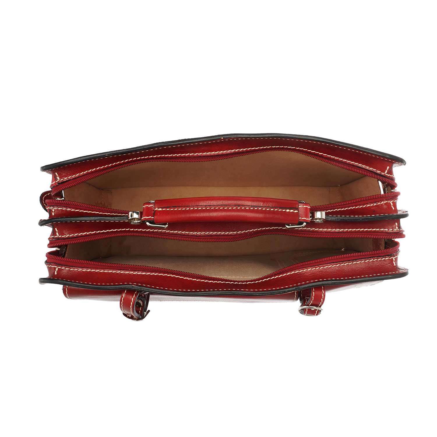 Large Unisex Leather Handbag - 37 x 26 x 9 Cm - 214