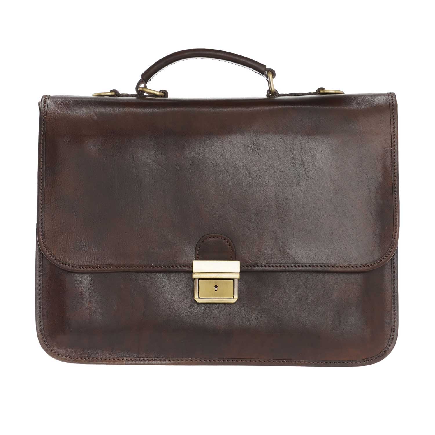 Unisex Leather Work Handbag - 38 x 29 x 10 Cm - 224