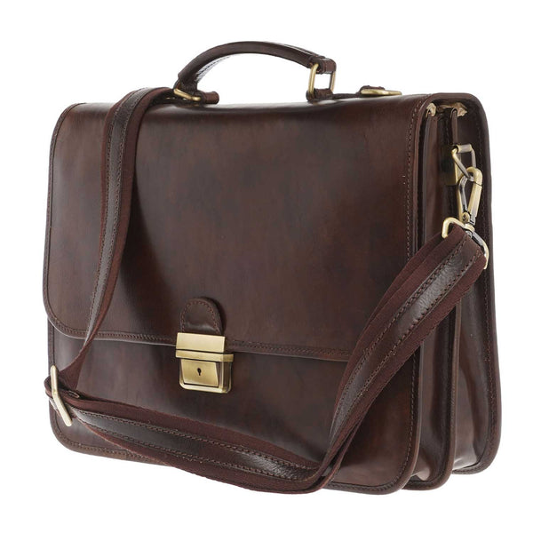 Unisex Leather Work Handbag - 38 x 29 x 10 Cm - 224