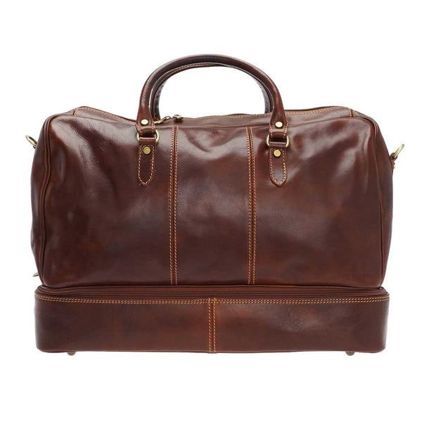 Unisex leather travel bag - 52 x 36 x 27 Cm - 789