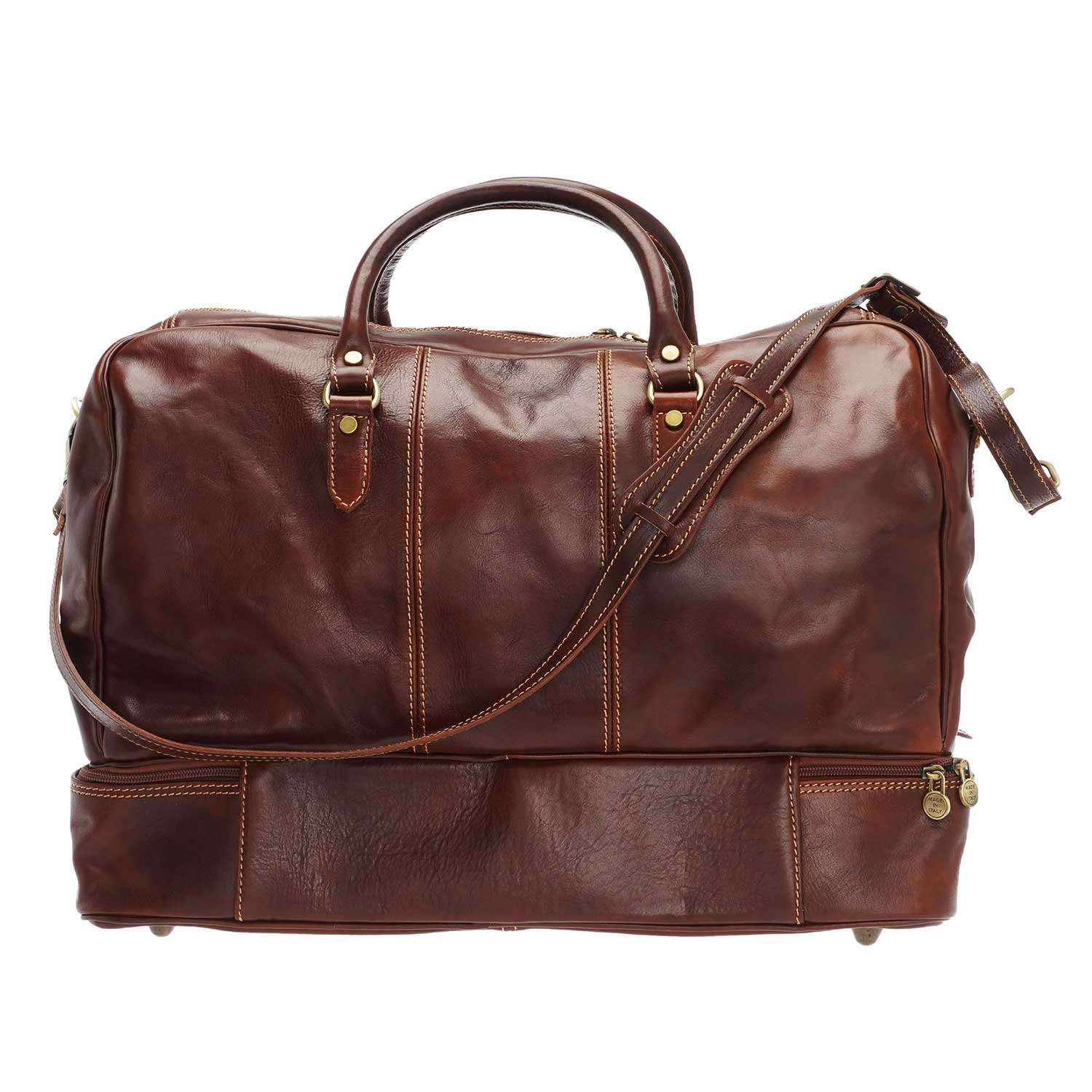 Unisex leather travel bag - 52 x 36 x 27 Cm - 789