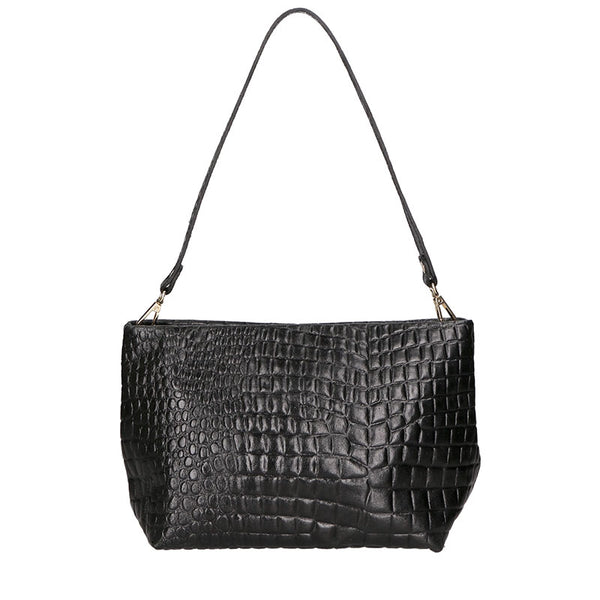 Women's Handbag in Leather Crocodile Print - 6498