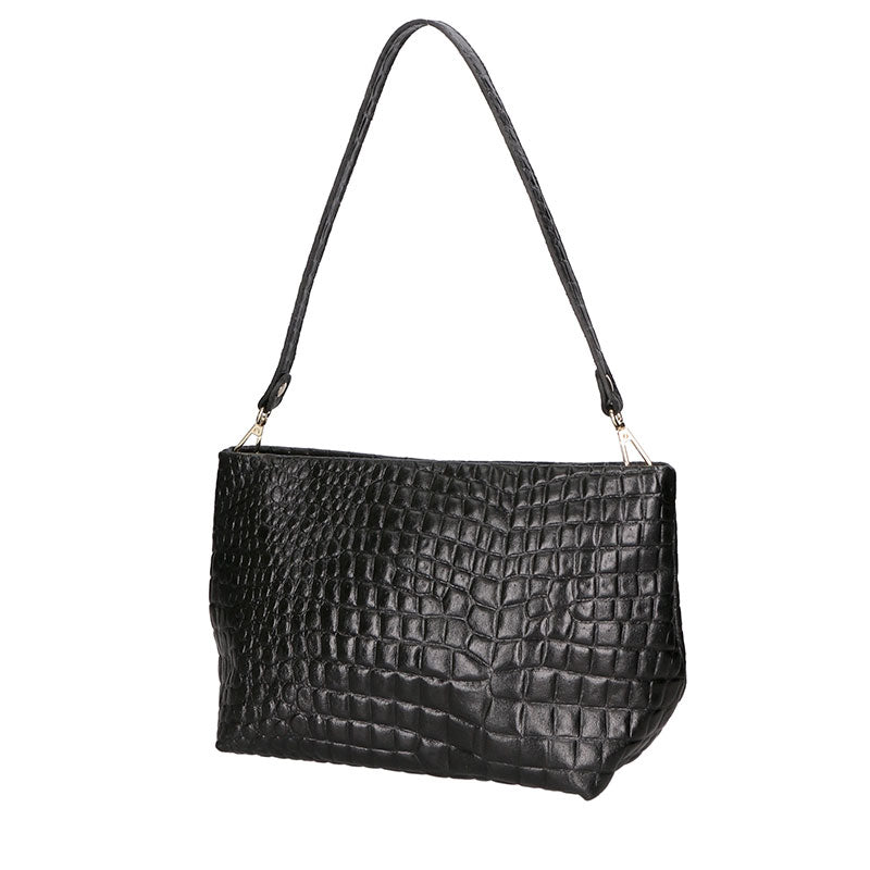 Women's Handbag in Leather Crocodile Print - 6498