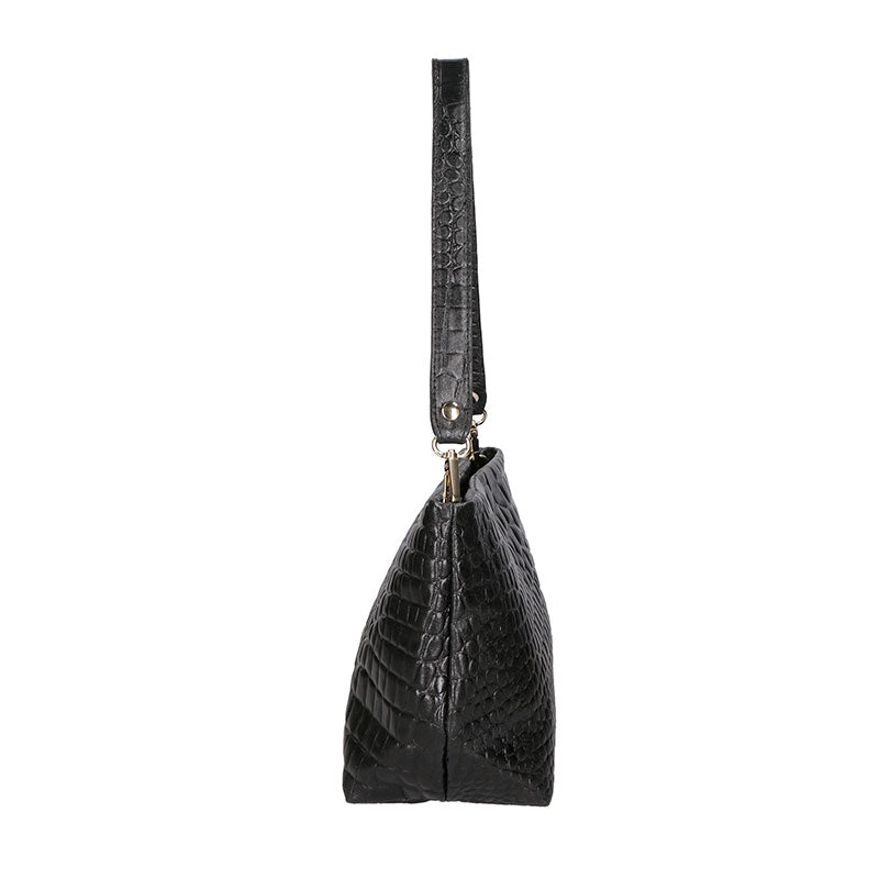 Women's Handbag in Leather Crocodile Print - 6498