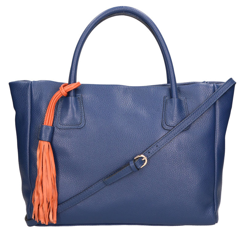 Large Leather Handbag for Women with Pendant - 6503