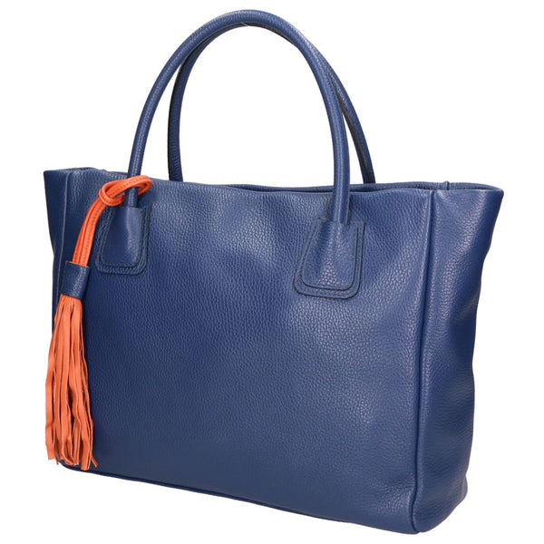 Large Leather Handbag for Women with Pendant - 6503