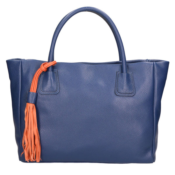 Large Leather Handbag for Women with Pendant - 6503