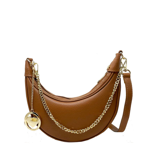 Small Half Moon Hand Clutch for Women in Dollar Leather - k052