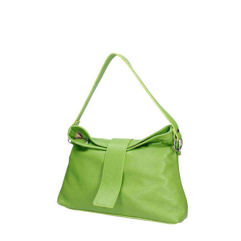 Large leather shoulder bag with central strap - 7158
