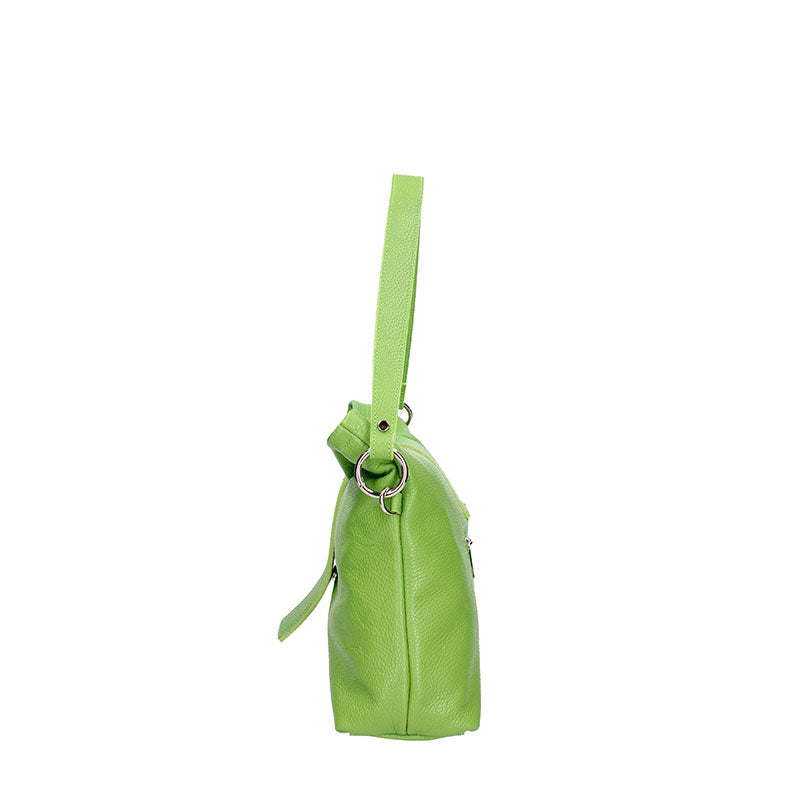 Large leather shoulder bag with central strap - 7158