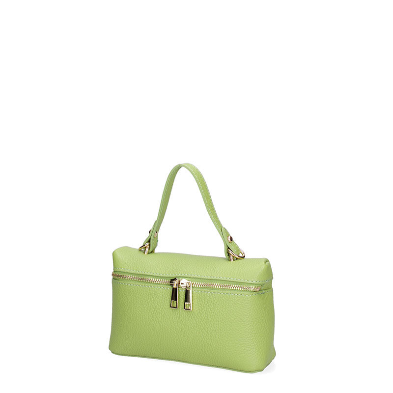 Small women's leather clutch bag with double zip closure - 07160