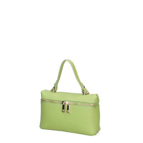 Small women's leather clutch bag with double zip closure - 07160