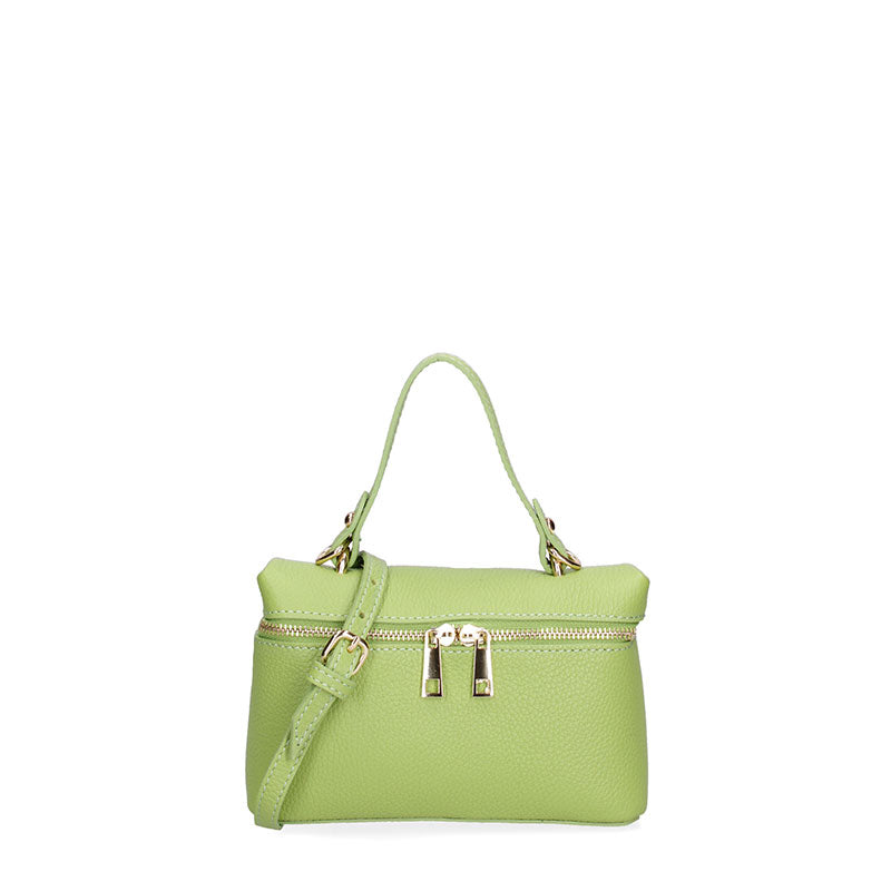 Small women's leather clutch bag with double zip closure - 07160