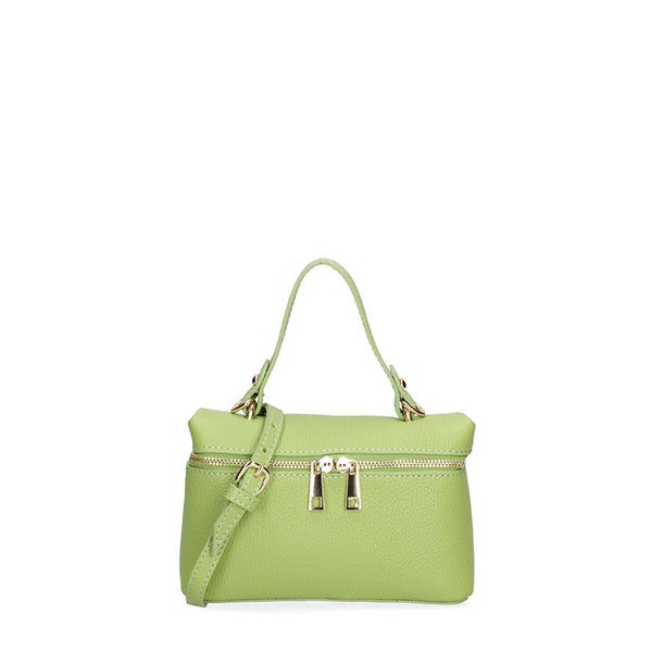 Small women's leather clutch bag with double zip closure - 07160