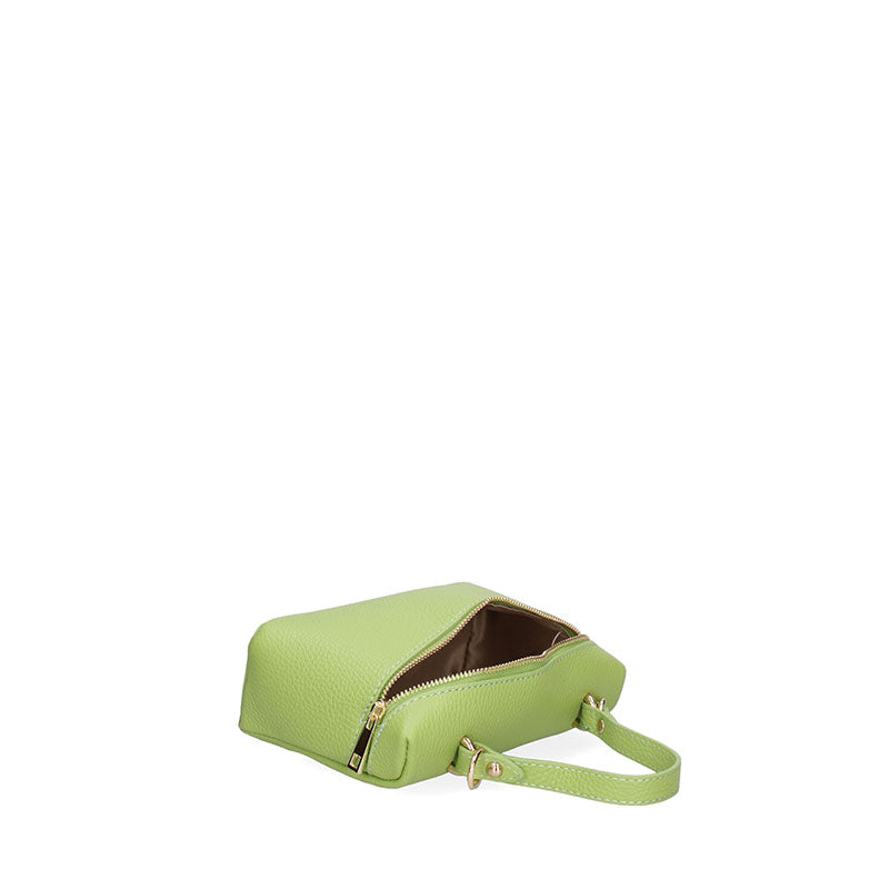 Small women's leather clutch bag with double zip closure - 07160