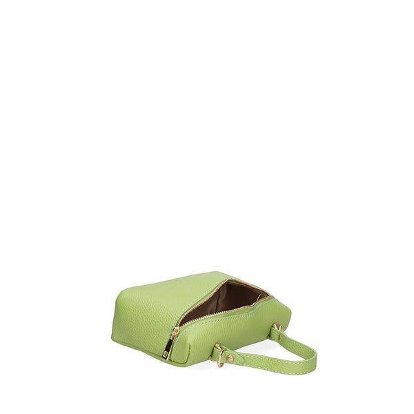 Small women's leather clutch bag with double zip closure - 07160